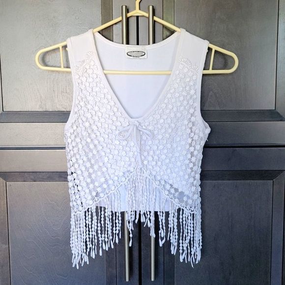Crochet fringed crop top - Picture 1 of 5